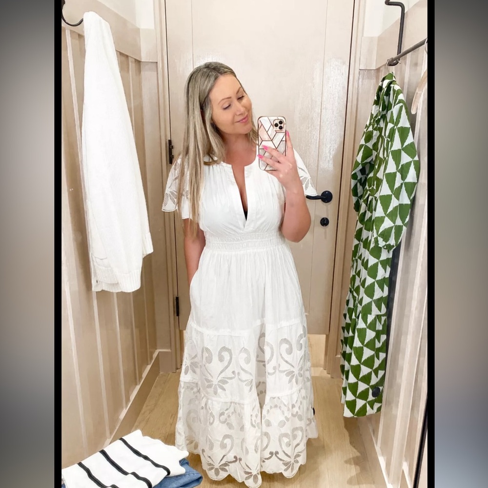 Anthropologie White Somerset Maxi Dress